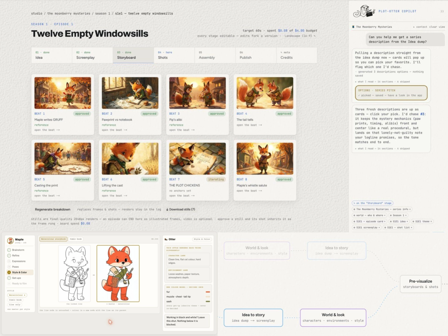 Story to Animation workspace